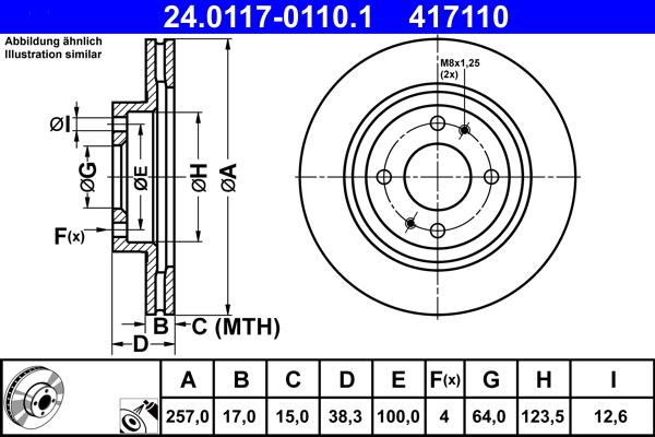 ATE 24.0117-0110.1 - Discofreno www.autoricambit.com