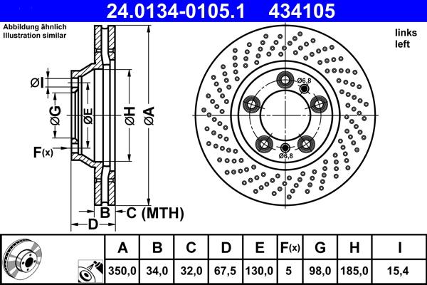 ATE 24.0134-0105.1 - Discofreno www.autoricambit.com