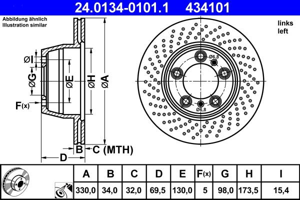 ATE 24.0134-0101.1 - Discofreno www.autoricambit.com