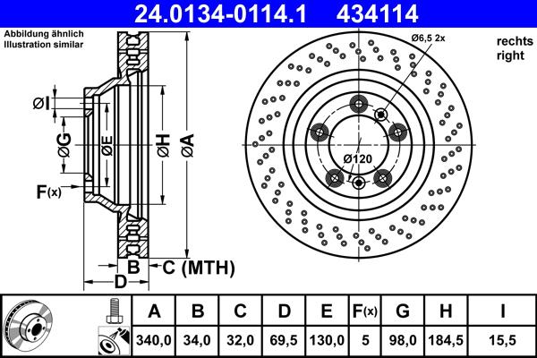 ATE 24.0134-0114.1 - Discofreno www.autoricambit.com