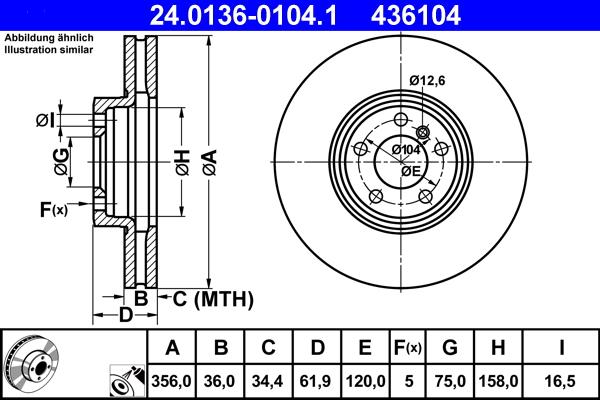 ATE 24.0136-0104.1 - Discofreno www.autoricambit.com