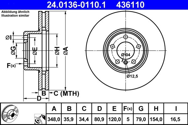 ATE 24.0136-0110.1 - Discofreno www.autoricambit.com