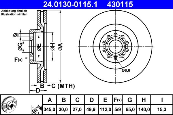 ATE 24.0130-0115.1 - Discofreno www.autoricambit.com