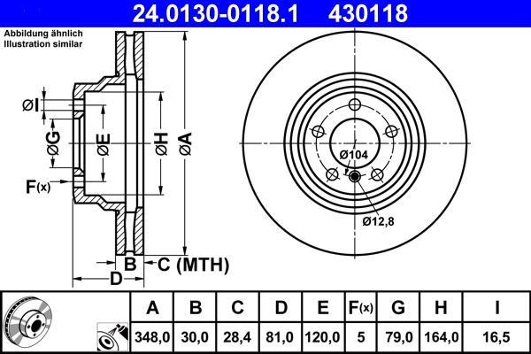 ATE 24.0130-0118.1 - Discofreno www.autoricambit.com