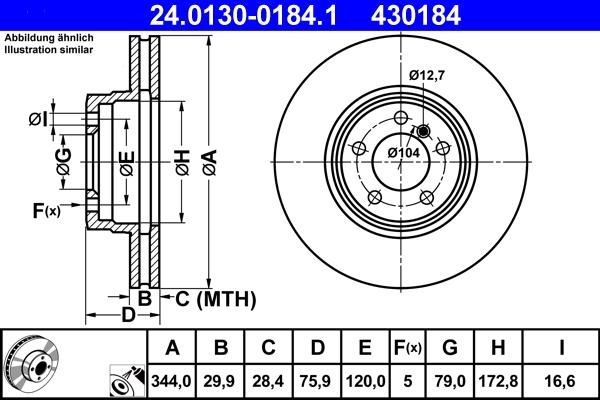 ATE 24.0130-0184.1 - Discofreno www.autoricambit.com