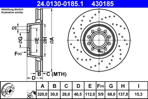 ATE 24.0130-0185.1 - Discofreno www.autoricambit.com