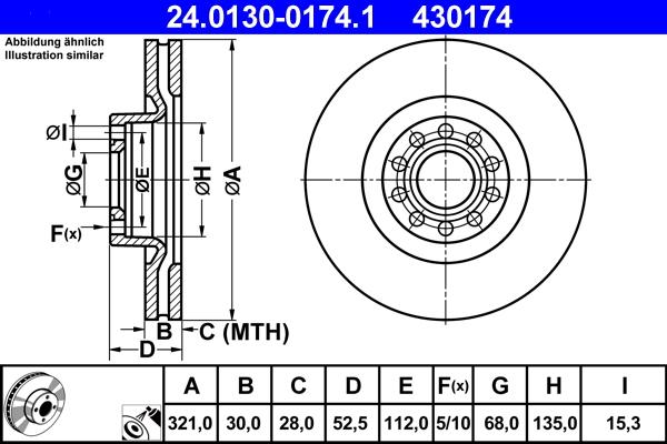 ATE 24.0130-0174.1 - Discofreno www.autoricambit.com