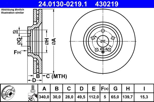 ATE 24.0130-0219.1 - Discofreno www.autoricambit.com