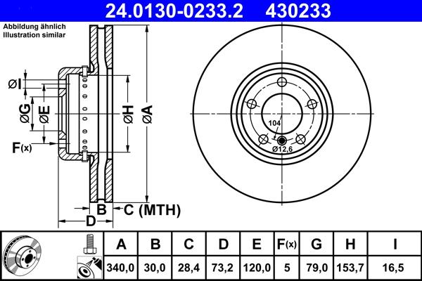 ATE 24.0130-0233.2 - Discofreno www.autoricambit.com