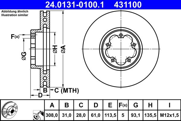 ATE 24.0131-0100.1 - Discofreno www.autoricambit.com