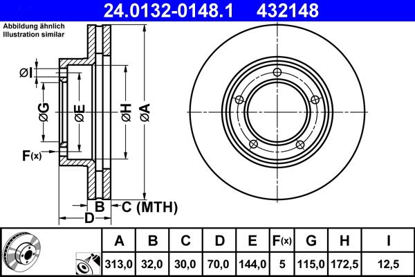 ATE 24.0132-0148.1 - Discofreno www.autoricambit.com