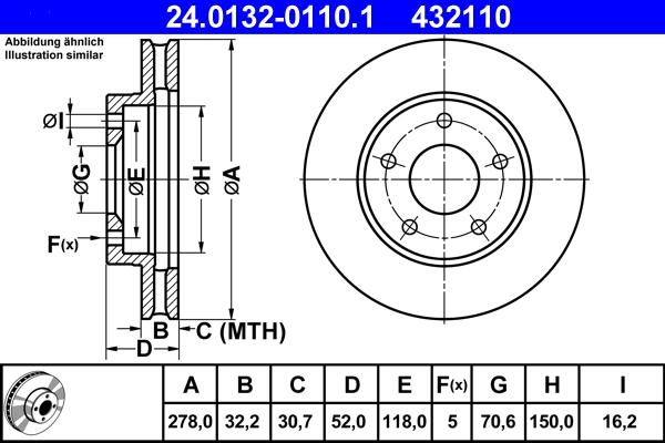 ATE 24.0132-0110.1 - Discofreno www.autoricambit.com