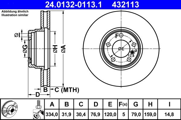 ATE 24.0132-0113.1 - Discofreno www.autoricambit.com