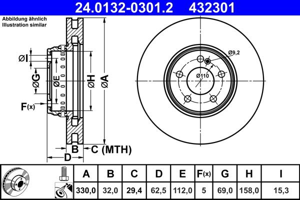 ATE 24.0132-0301.2 - Discofreno www.autoricambit.com