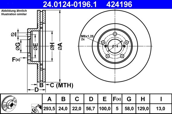 ATE 24.0124-0196.1 - Discofreno www.autoricambit.com