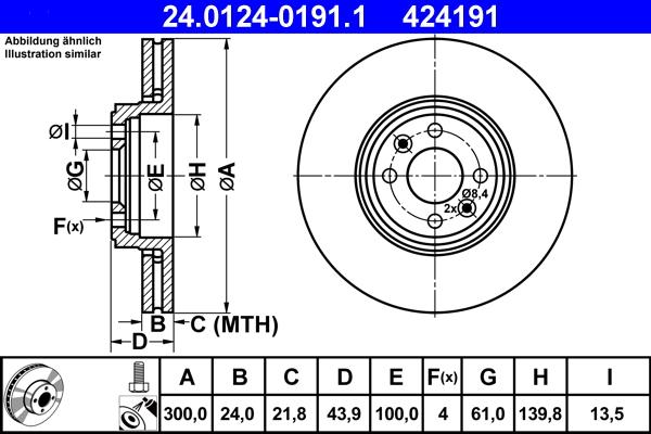 ATE 24.0124-0191.1 - Discofreno www.autoricambit.com