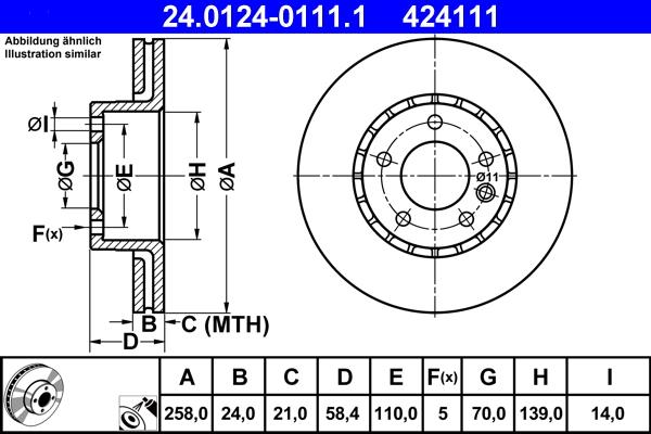 ATE 24.0124-0111.1 - Discofreno www.autoricambit.com