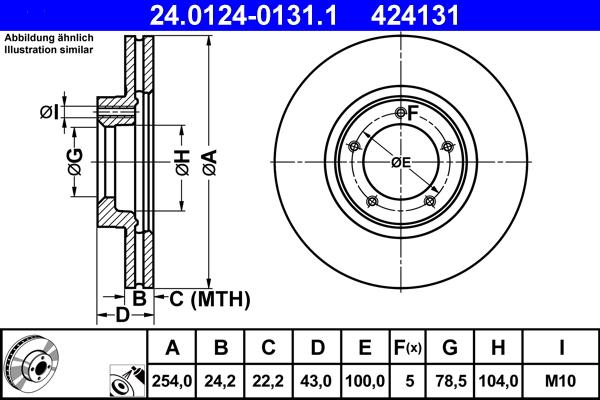 ATE 24.0124-0131.1 - Discofreno www.autoricambit.com