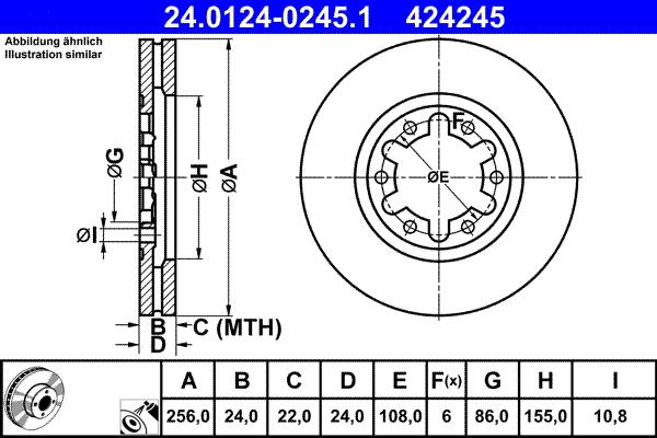 ATE 24.0124-0245.1 - Discofreno www.autoricambit.com