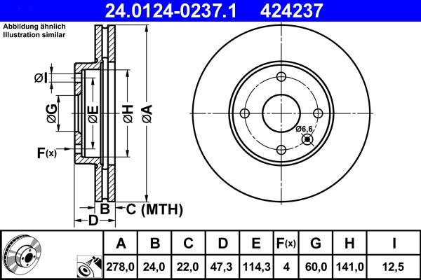 ATE 24.0124-0237.1 - Discofreno www.autoricambit.com