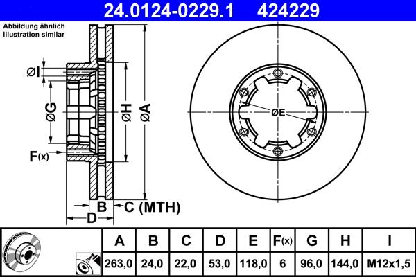 ATE 24.0124-0229.1 - Discofreno www.autoricambit.com