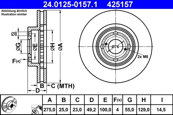 ATE 24.0125-0157.1 - Discofreno www.autoricambit.com