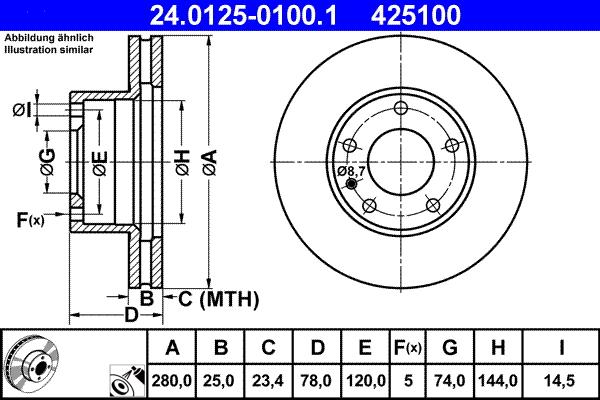 ATE 24.0125-0100.1 - Discofreno www.autoricambit.com