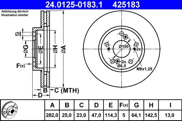 ATE 24.0125-0183.1 - Discofreno www.autoricambit.com