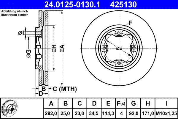 ATE 24.0125-0130.1 - Discofreno www.autoricambit.com