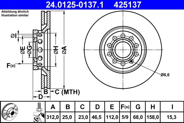 ATE 24.0125-0137.1 - Discofreno www.autoricambit.com