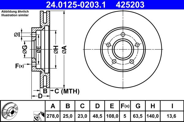 ATE 24.0125-0203.1 - Discofreno www.autoricambit.com