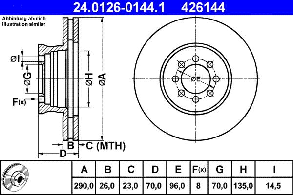 ATE 24.0126-0144.1 - Discofreno www.autoricambit.com