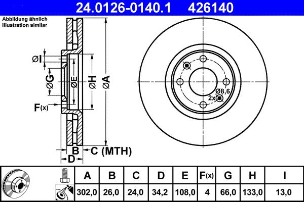 ATE 24.0126-0140.1 - Discofreno www.autoricambit.com