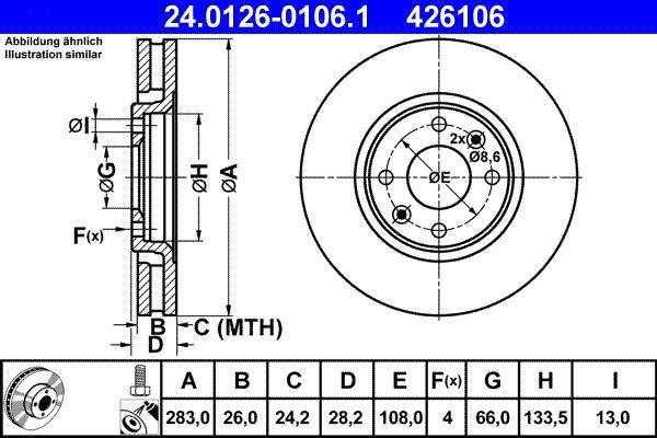 ATE 24.0126-0106.1 - Discofreno www.autoricambit.com