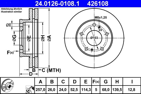 ATE 24.0126-0108.1 - Discofreno www.autoricambit.com