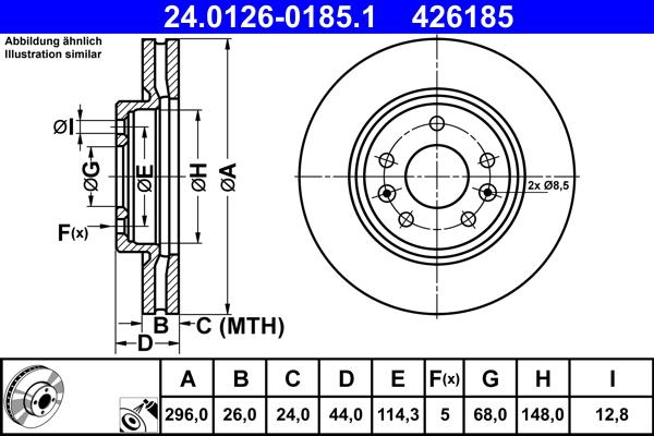 ATE 24.0126-0185.1 - Discofreno www.autoricambit.com