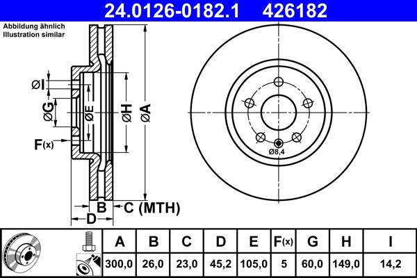 ATE 24.0126-0182.1 - Discofreno www.autoricambit.com