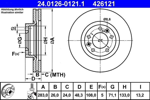 ATE 24.0126-0121.1 - Discofreno www.autoricambit.com