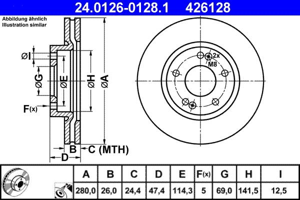 ATE 24.0126-0128.1 - Discofreno www.autoricambit.com