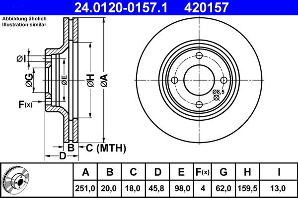 ATE 24.0120-0157.1 - Discofreno www.autoricambit.com