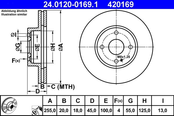 ATE 24.0120-0169.1 - Discofreno www.autoricambit.com