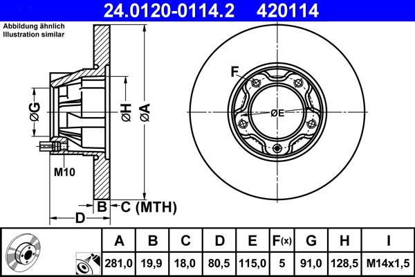 ATE 24.0120-0114.2 - Discofreno www.autoricambit.com