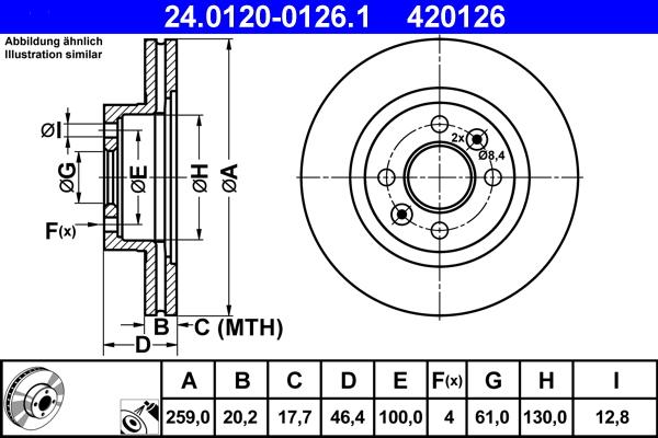 ATE 24.0120-0126.1 - Discofreno www.autoricambit.com