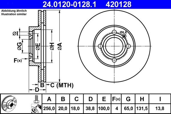 ATE 24.0120-0128.1 - Discofreno www.autoricambit.com