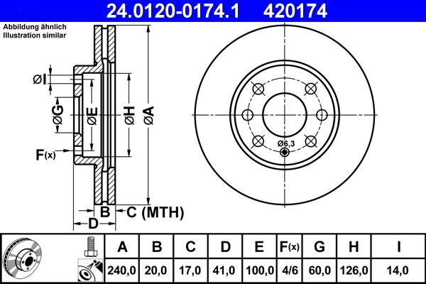 ATE 24.0120-0174.1 - Discofreno www.autoricambit.com