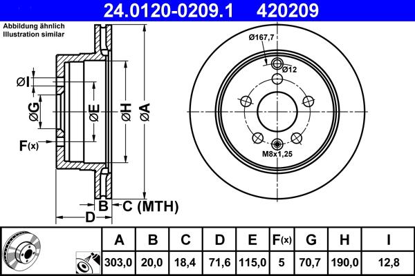 ATE 24.0120-0209.1 - Discofreno www.autoricambit.com