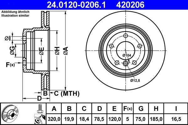 ATE 24.0120-0206.1 - Discofreno www.autoricambit.com