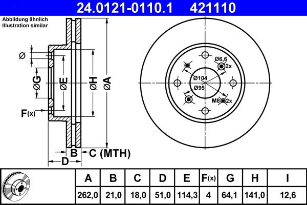 ATE 24.0121-0110.1 - Discofreno www.autoricambit.com