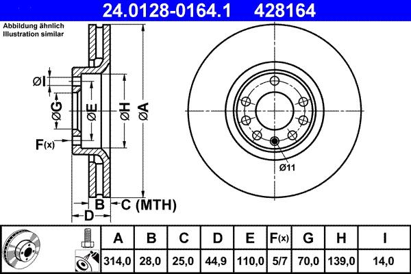 ATE 24.0128-0164.1 - Discofreno www.autoricambit.com