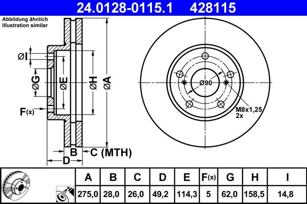 ATE 24.0128-0115.1 - Discofreno www.autoricambit.com